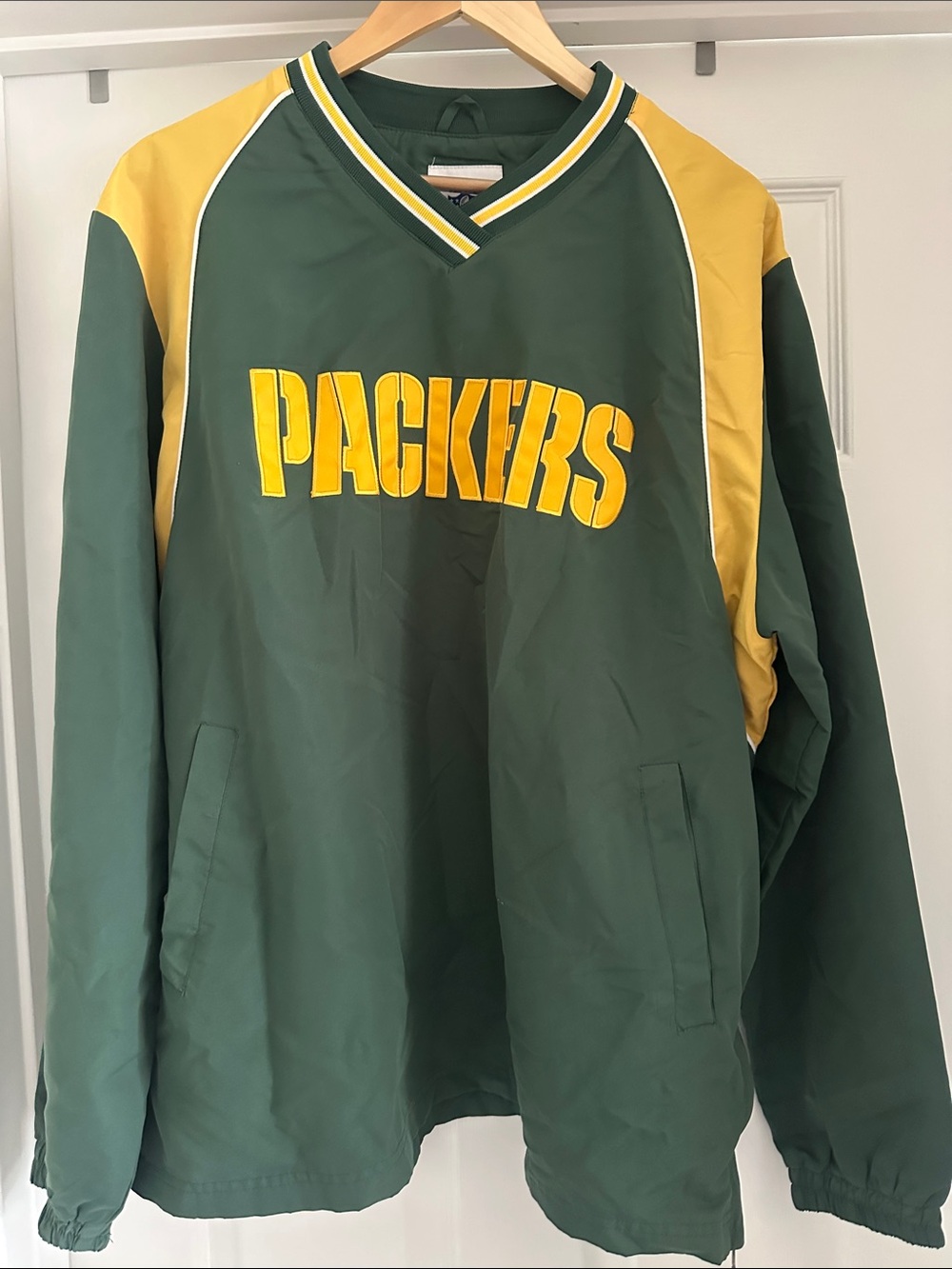 NFL Green and Yellow Packers Pullover Windbreaker
